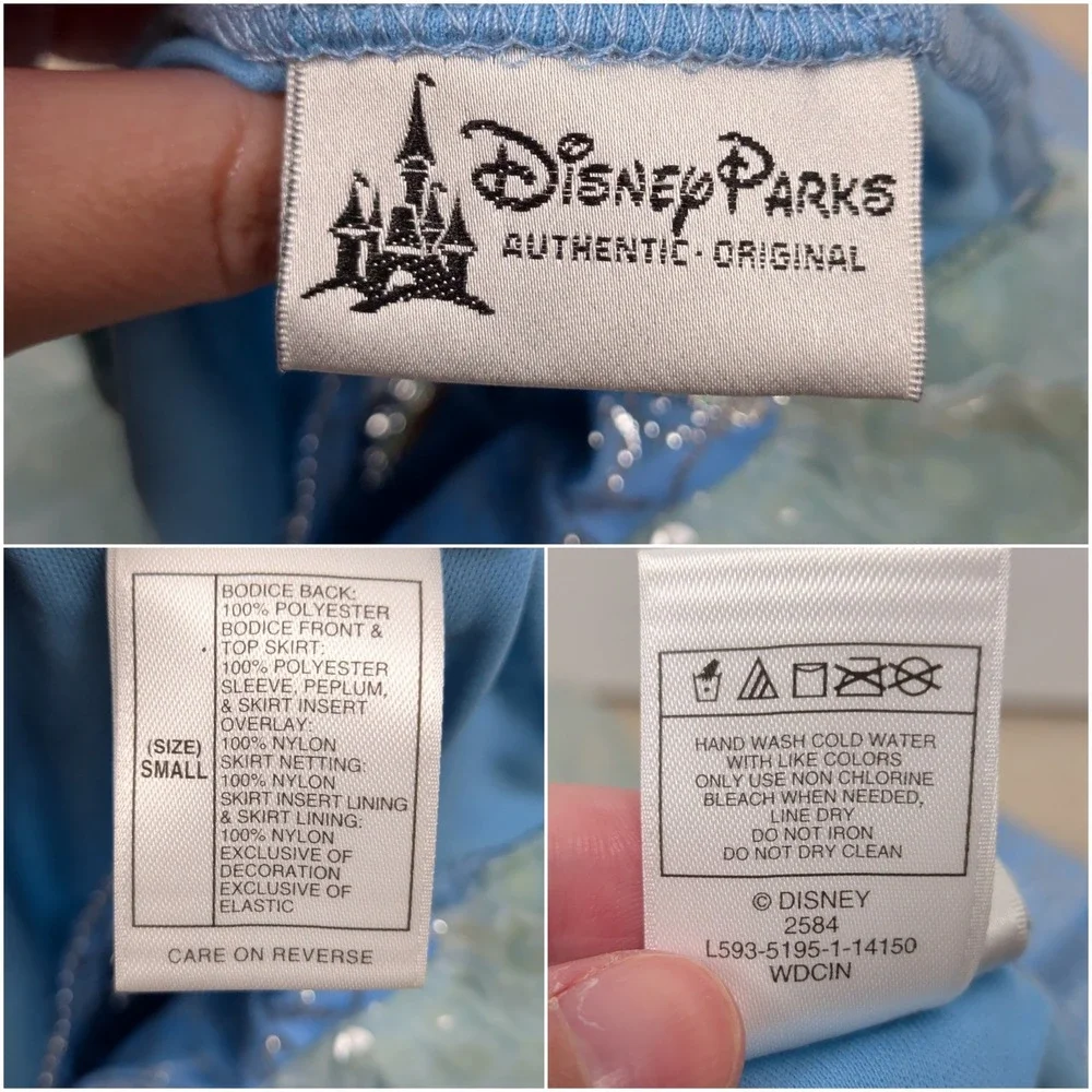 Disney Parks Cinderella Costume Dress with Faux Fur Shrug Set Blue Silver Small
